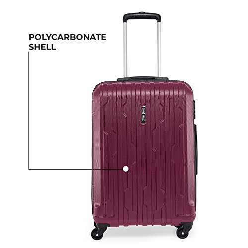 Image of Stony Brook by Nasher Miles Storm Hard-Sided Polycarbonate Check-in Luggage Wine Red 28 inch |75cm Trolley Bag