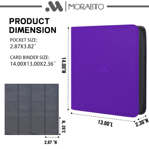 Image of Card Binder 12 Pocket,Trading Card Binder Holds up to 1200 Cards with 50 Sleeves,Zipper Card Holder Album Compatible with TCG Card /Game Cards /Sports Card