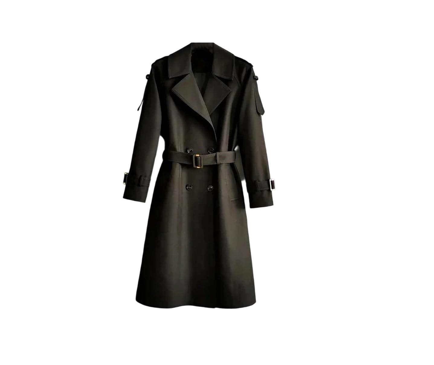 Women Vintage Long Trench Coat Women Long Sleeve Casual Overcoat Belt Loose Double Breasted Trenchcoats