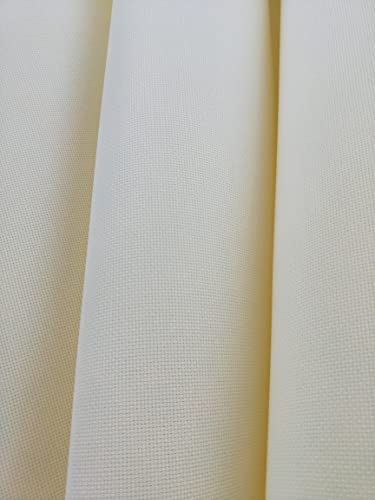 Image of 12 inch x 59 inch 14CT Counted Cotton Aida Cloth Cross Stitch Fabric (Cream)