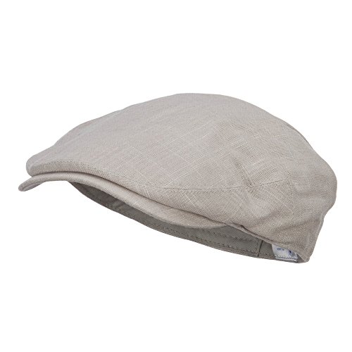 e4Hats.com Men's Linen Summer Ivy Cap - Beige M/L