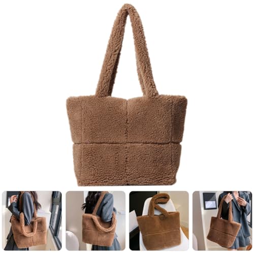 Sac à bandoulière unique en peluche café idéal pour le quotidien en ville - 7