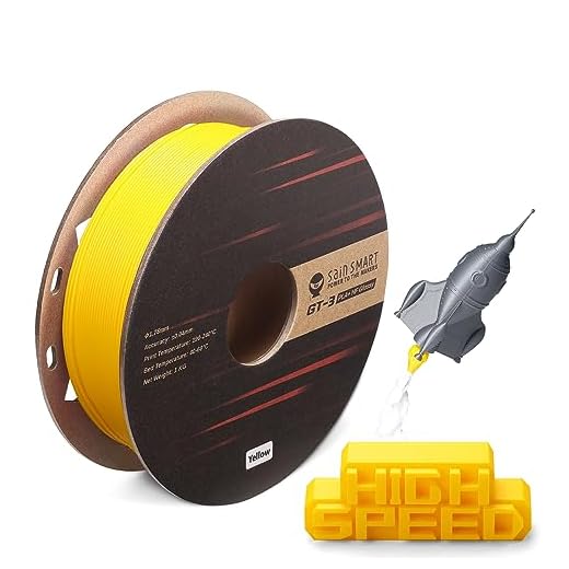 SainSmart GT-3 High Speed PLA+ Filament 1.75mm, High Flow Glossy 3D Printer Filament, Yellow, 2.2 LBS (1KG) Spool, Dimensional Accuracy +/- 0.04mm