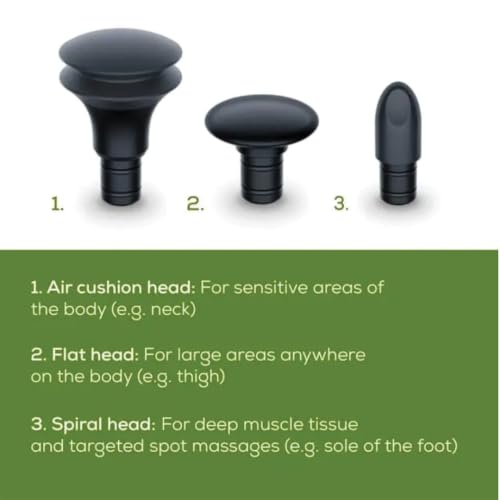 Image of Beurer German Engineering MG 79 Gentle Massage Gun with 3 Massage Heads & 3 Speed Settings | Lightweight Deep Tissue Muscle Massager for Pain Relief, Muscle Recovery & Everyday Relaxation | With storage Bag I Ideal for Home, Office & Travel Use I Black in color I 3 years Warranty