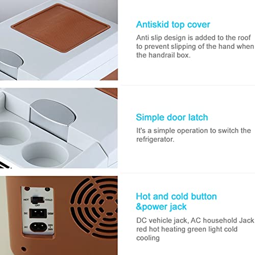 Mini Refrigerador Elétrico 15L, Refrigerador De Carro 12V/24V, Refrigerador Portátil Pequeno, Aquece