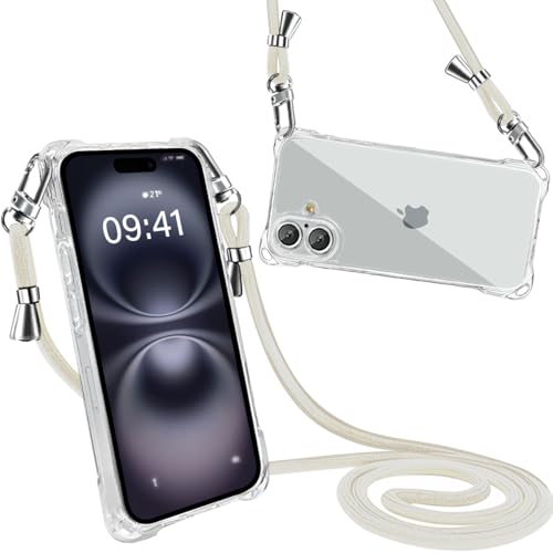 peipeizi For iPhone 16 Plus �p �P�[�X �V�����_�[ �N���A ���|�� �A�C�t�H��16 Plus �p �X�}�z�P�[�X ���C�����X�[�d�Ή��J�o�[ �ϏՌ� ���� �y�� �ČR�K�i �l�C �؍� �_�� ������ (�z���C�g)