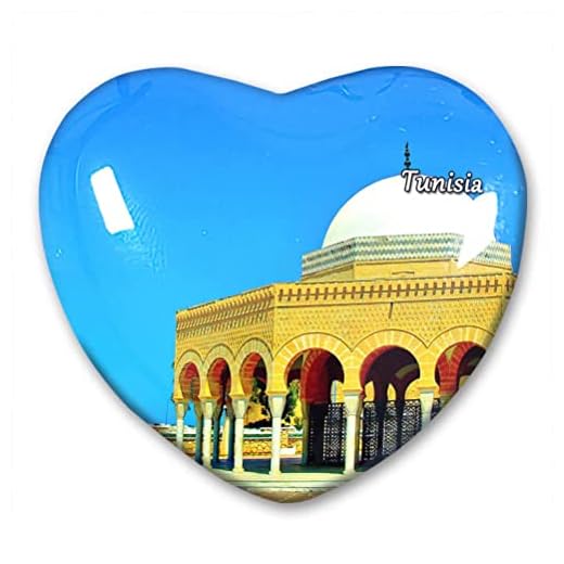 Tunisien kylskåpsmagnet kylskåpsklistermärken samling dekorativ magnet resa souvenir hjärtformat kristallglas