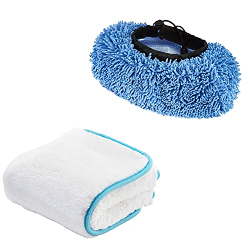 CARMODO® Mr.BOB Housse de brosse de lavage de qualité supérieure SB + chiffon sec CARMODO de qualité supérieure 70 x 50 cm | Éponge de voiture en microfibre...