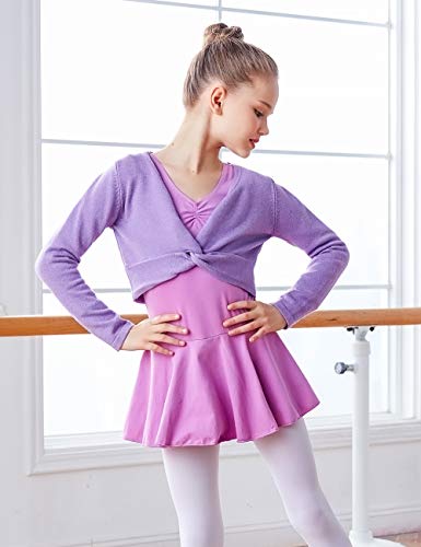 Daydance Toddler Girls Knit Dance Sweater Long Sleeve Crop Wrap Top for Ballet, Gymnastic2