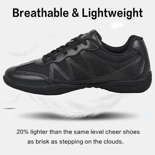 Image of Cheer Shoes for Youth Girls White Cheerleading Athletic Dance Shoes Tennis Sneakers for Competition Sport Training