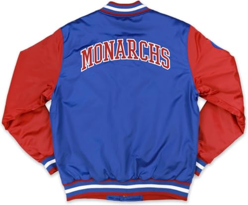 Big Boy Kansas City Monarchs S1 Satin Mens Baseball Jacket [Royal Blue] - ID#68312-146-207-0-02
