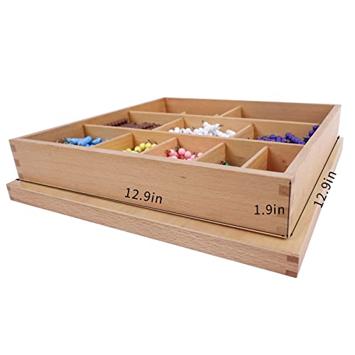 Image of Hidoggy Montessori Toys for 3+ Year Old Wooden Math Games Counting Beads Checker Board Beads and Numbers Teaching Counting Toys Preschool Mathematics Material for Kid Toy