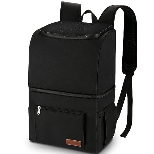 Miycoo Insulated Cooler Backpack For Men Women 35 Cans - Lightweight Double Deck Lunch Backpack - Cooler Bag For Hiking, Travel, Picnics, Camping, Fishing, Outdoor Black #TOP18