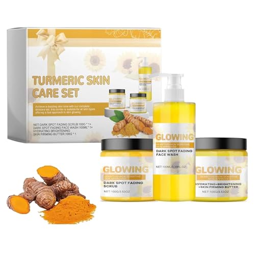 NAYIRI 3 In 1 Turmeric Combo Skincare Set,Turmeric Glow Face Wash, Scrub And Firming Cream, Helps Improve Skin Tone & Cleanse the Skin