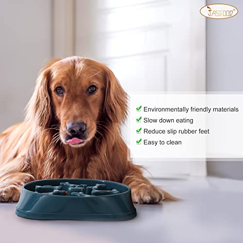 Jasgood Large Slow Feeder Dog Bowl Slow Eating Bowl Slow Feeding Non-Slip Puzzle Bowl Dog Feeder Bowl Anti-Choking Dog Bowl, B-Blue, Large #TOP6