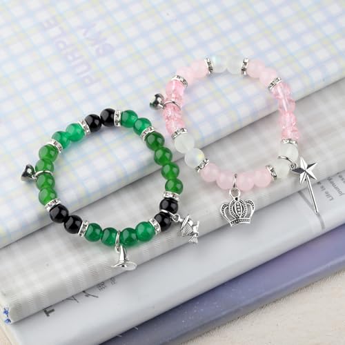 FAADBUK Elphaba and Glinda Fan Gift Elphaba Glinda Lover Gift Witch Beaded Bracelet Set for Her4