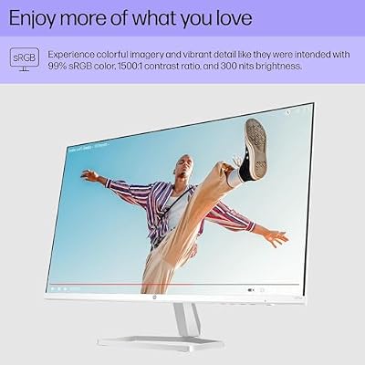 HP Series 5 527sa Monitor w/Speakers 94F48AA#ABA Bundle with Docztorm Dock, 27 Full HD IPS (1920x1080) Display, 2X HDMI, Flicker-Free, Ideal for Home & Business, White/Silver (2025 Latest Model)