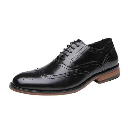 Men's British-style Lace-on Round Toe Formal Derby Pointed Shoes Office Banquet Breathable Comfortable Oxford Dress