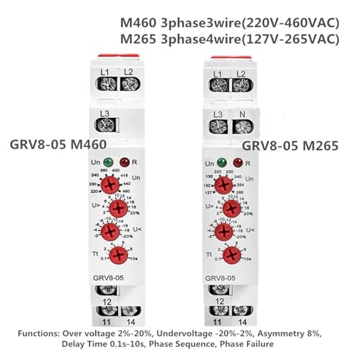 Relais de défaillance de phase triphasé pour protection de séquence de tension GRV8-05D - 2