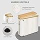 POFIBO Toilettenpapier Aufbewahrung, Klopapier Aufbewahrung mit Bambusdeckel und Griff, wasserdichte Foldable Aufbewahrungsbox für Badezimmer Aufbewahrung & Organisation für 12 Papierrollen (Beige)