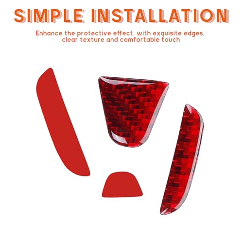Image of Bilisin Compatible with Rear Tailgate Insert Emblem Logo Carbon Fiber Emblem Badge Decal Cover Trim with Strong Adhesive for Honda CRV 2012-2017 Red