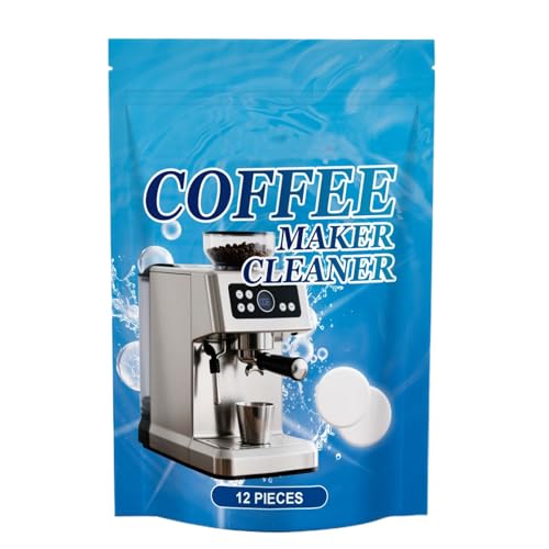 Jeruytgh コーヒーマシン クリーナー | 活性 コーヒーメーカー 洗浄 タブレット,12個入り 高速 溶解 コーヒーメーカー メンテナンス ケア アクセサリー アパート キッチン オフィス 休憩室 多目的 向け
