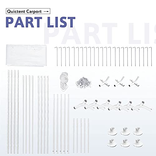 Quictent 10'X20' Heavy Duty Carport Gazebo Canopy Garage Car Shelter White (With Windows) #TOP7