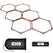 GHB Hex Agility Rings Speed Rings with Carrying Bag 6 Set Portable Hexagon Rings, Agility Ladder for Agility Footwork Training (Orange)