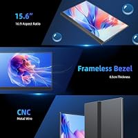 UPERFECT Portable Monitor QLED 4K 15,6 Zoll Tragbarer Monitor 146% sRGB 1500:1 500Nits Metallgehäuse Mobiler Bildschirm mit Protective Case Mini HDMI USB C OTG für Laptop/PC/Phone, VESA-kompatibel – Ansicht 7