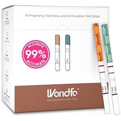 Wondfo Pregnancy and Ovulation Test Strips Kit - Fertility Tracking and Family Planning - Early Detection Combo Kit for Home Use (40 LH + 10 HCG)-Expires in Dec 2026