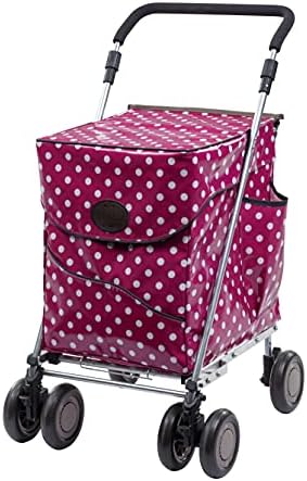 NEW Sholley Trolley Deluxe Range - Shopping Trolley, Grocery, Push Utility Cart, 4 (6) Wheels, Foldable, Strong, Stable, Aids Mobility, Ladies, Mens and Unisex Designs (Petticoat Lane) (Regular)