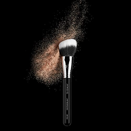 Sigma Beauty Pincel de contorno de ar e blush F53 – Pincel de maquiagem angular para blush e bronzea