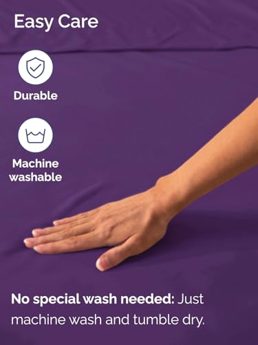 Image of Extra Deep Queen Fitted Sheet - Single Fitted Sheet Only - Purple | Easily Fits 18 inch to 24 inch Mattress, Soft, Wrinkle Free, Breathable & Comfy, Extra Deep Pockets Hotel Luxury Fitted Sheet