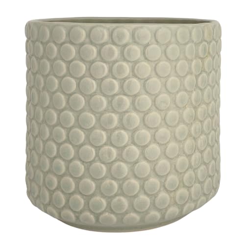 Nordring Ceramic Flower Pot Dotty - colorful Planter, Pot for plants sukkulents Size L (15,5 cm ø) Dia 6'' H 6'', Stoneware, cloud