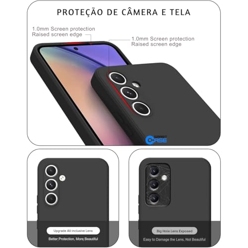 Capa Capinha Case Premium Anti Impacto Preta com Proteção de Câmera para Samsung Galaxy A55