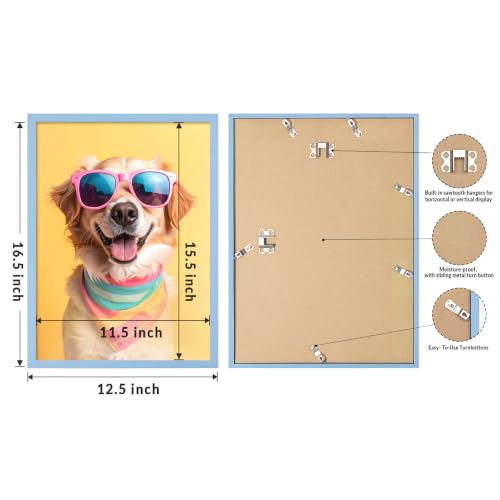 Image of LaVie Home 12x16 Picture Frame for Wall Display, 12x16 Blue Picture Frame with HD Plexiglas, 12 x 16 Poster Frame 1 Pack, Display Frame for Vertical or Horizontal, Classic Collection