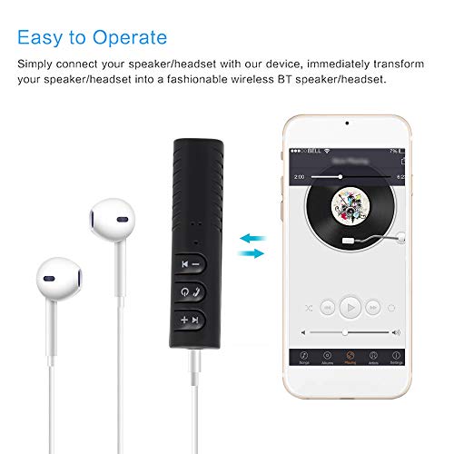 Sunbaca Adaptador de caixa de música sem fio BT 4.1 Receptor de áudio Kit mãos-livres para carro com