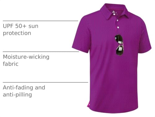 Image of ZITY Men's Golf Shirts Short Sleeve Print Patterns Casual Collared Polo