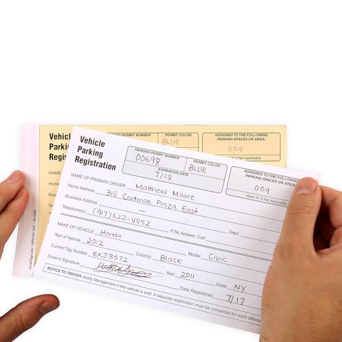 image for SmartSign 2-Part Vehicle Parking Registration Form, Carbonless Paper C