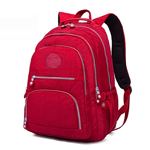 Mochila Bolsa Fofa Feminina Estilosa Elegante Academia Impermeável Escolar Viagem Trabalho Treino Fashion Mochilas Para Notebook Moderna Leve Passeio (Vermelho)