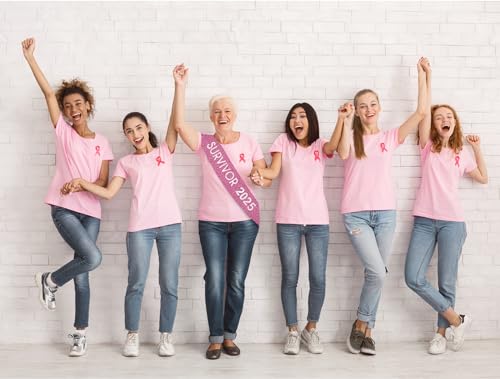 Breast Cancer Survivor Sash 2025 - Inspirational Celebration Awareness Sash for Party, Events, Cancer Free Walks, Runs, and Fundraisers