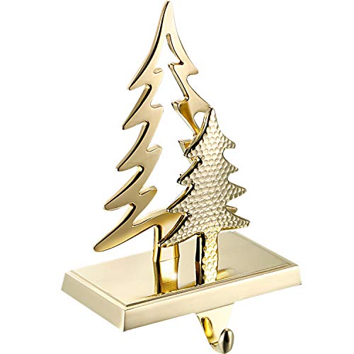 Christmas Stocking Holders Mantle Fireplace Stocking Hanger Metal Gift Stocking Hook for Christmas Decoration (Christmas Tree)