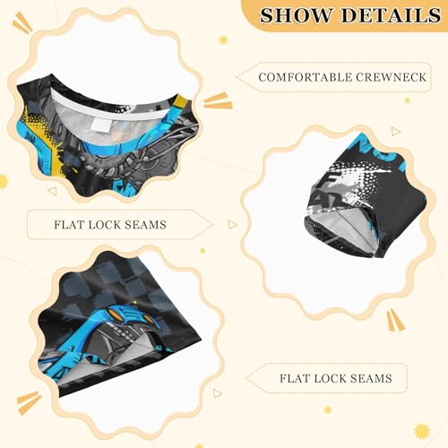 Image of Aflyko Vehicle Fun Boys' Rash Guard Shirts Xmas UPF 50+ Sun Protection Swim Shirt 3-12T