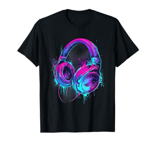 Headphones Music DJ Music Lover Music Headphones EDM Splash T-Shirt