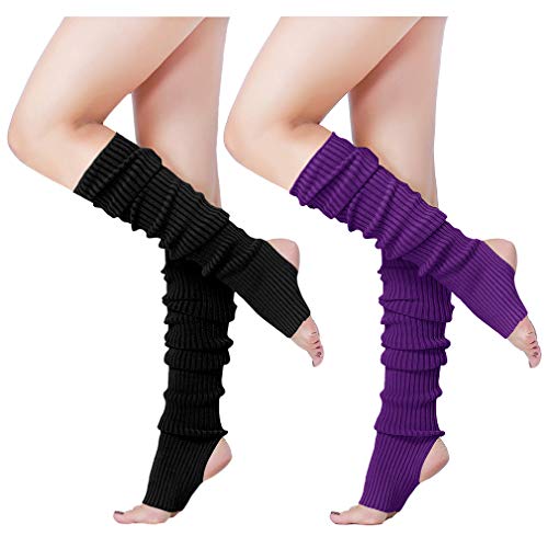 Image of v28 Women's Neon Knit Leg Warmer for 80s Party Dance Sports Yoga