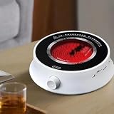 Zayuzo Mini Fornello Elettrico in Ceramica 800 W, Piastra Riscaldante a Infrarossi Rotonda con Manopola di Controllo, modalità Automatica a Bassa Temperatura, Impermeabile E Facile da Pulire, Ideal