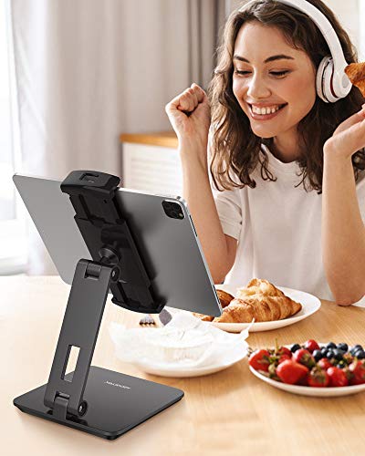 Abovetek Business Kiosk Aluminum Tablet Ipad Stand, 360° Swivel Tablet & Phone Holders For Any 4-14" Display Tablets Or Cell Phones, Professional & Sturdy For Store Pos Office (Grey) #TOP2