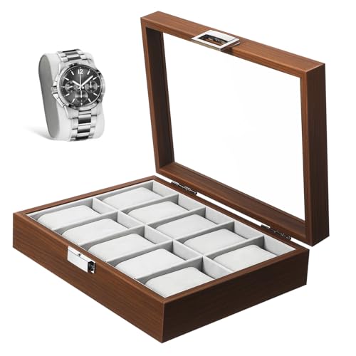 Boîte à montres en bois présentoir emplacements organisateur rangement
