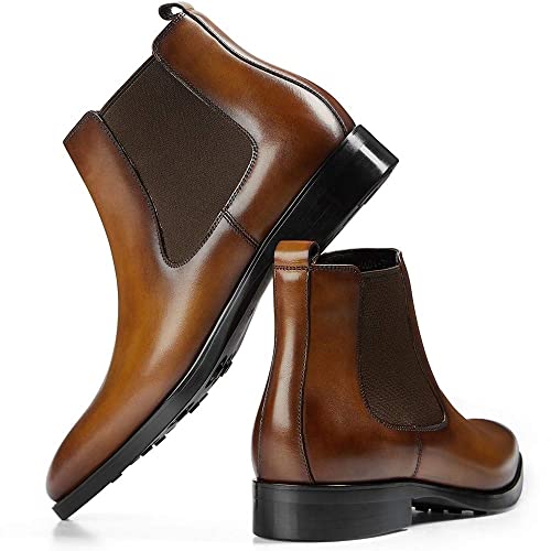 Image of GIFENNSE Mens Chelsea Boots Leather Dress Boots for Men