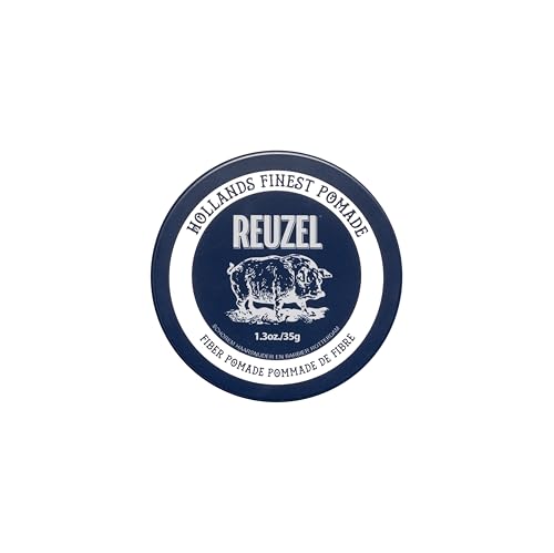 REUZEL Fiber Pomade Strong Hold Hair Styling Pomade for Men & Women Low Shine Texturizing & Volumizing For a Fuller Look Firm Flexible Reworkable Travel Size Vanilla Mint Scent 1.3oz